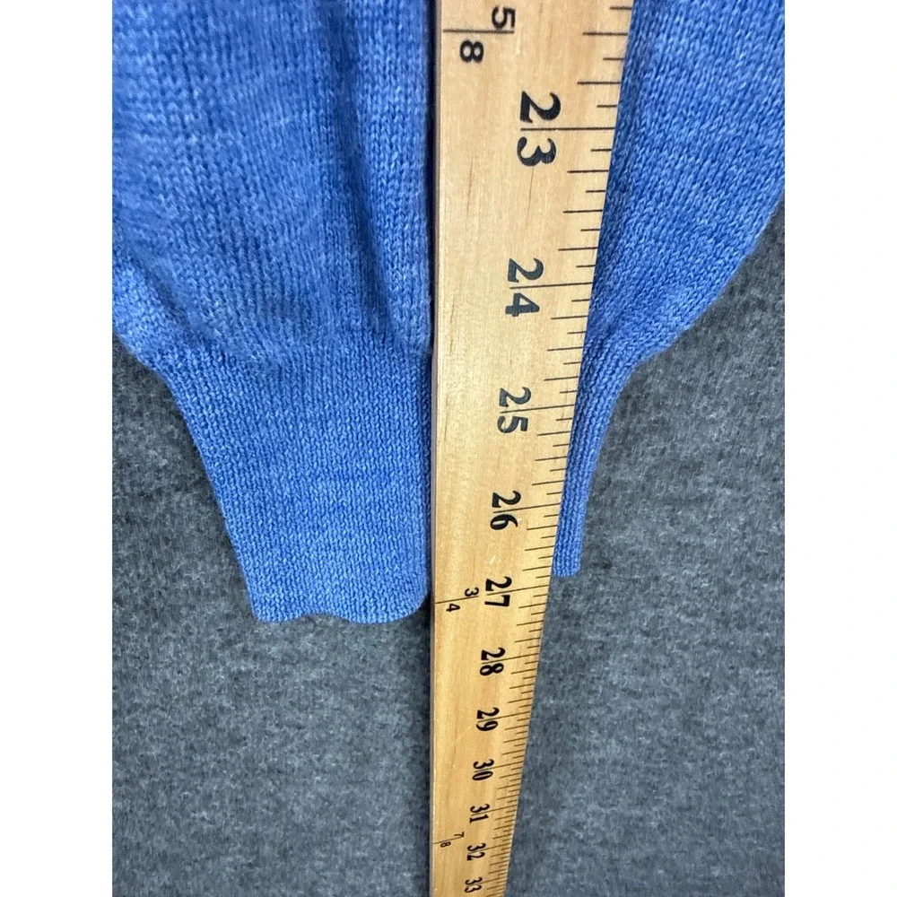 NWT Alan Flusser Polo Sweater‎ Mens XL Blue Merino Wool Long Sleeve Quiet Luxury